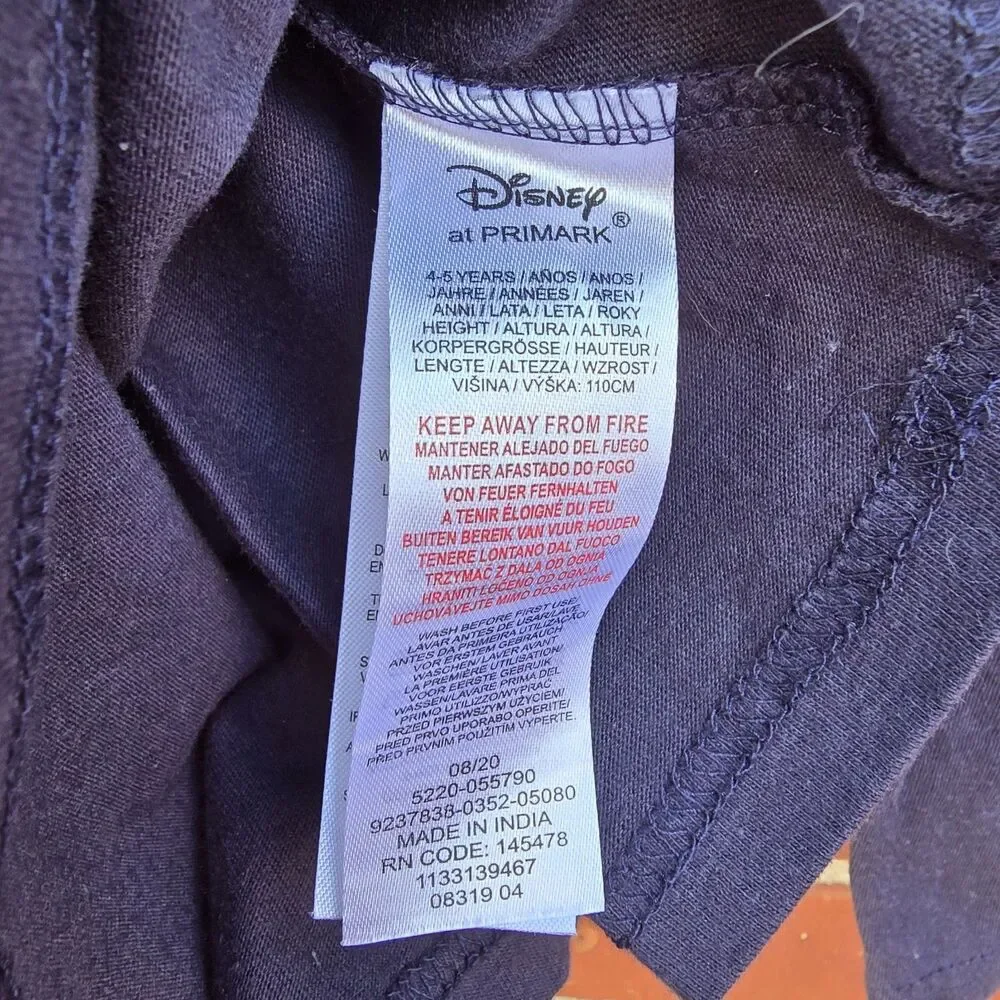 Minnie Mouse Long Sleeve Navy Shirt Girls Size 4-5 Disney At Primark
